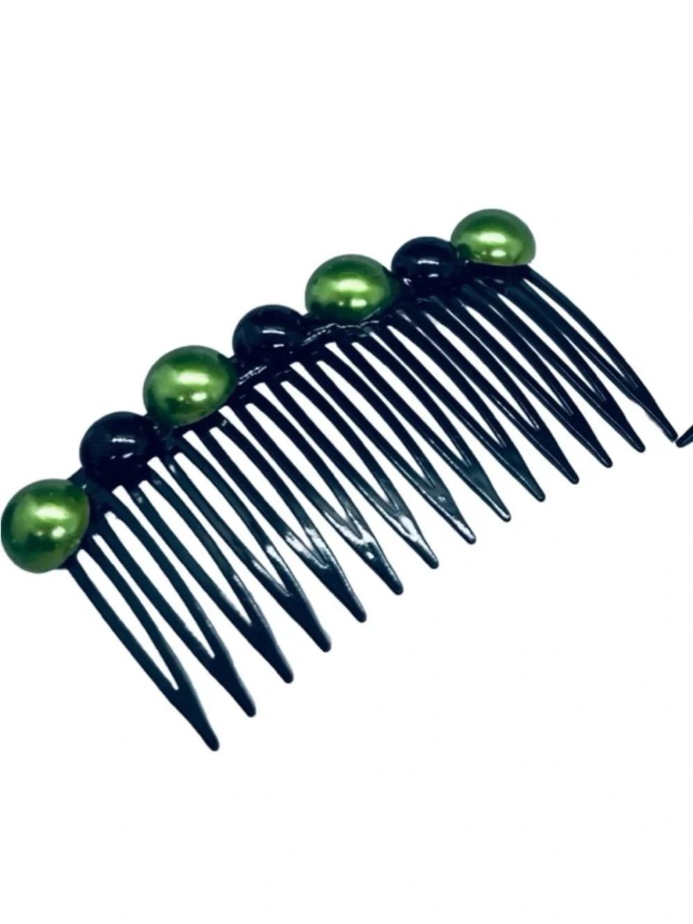 Green Black Bead 2 pc set Hair Comb - Women Accessories FINAL PRICE DROP